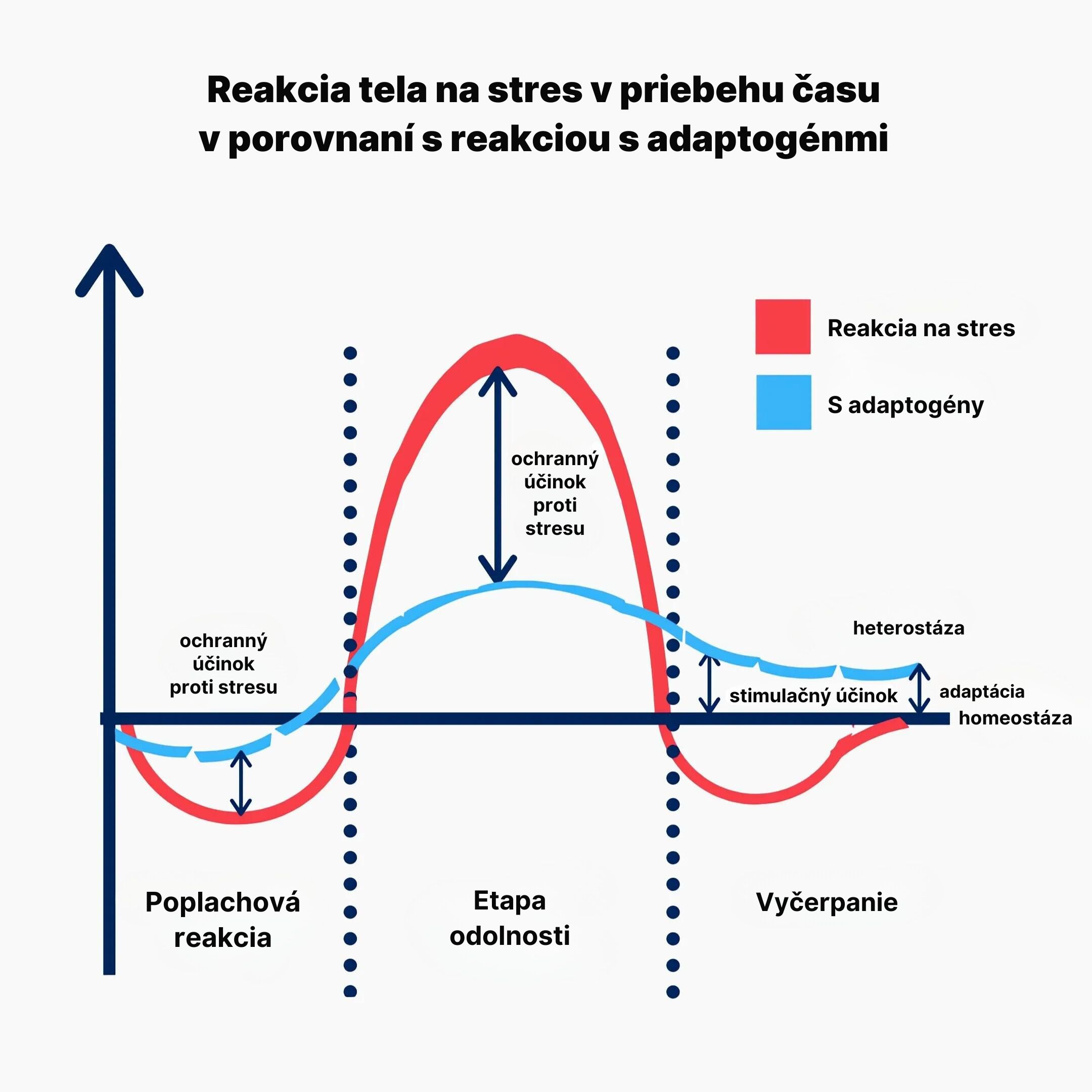 (Slovenčina) Reakce těla na stres v průběhu času ve srovnání s reakcí s adaptogeny
